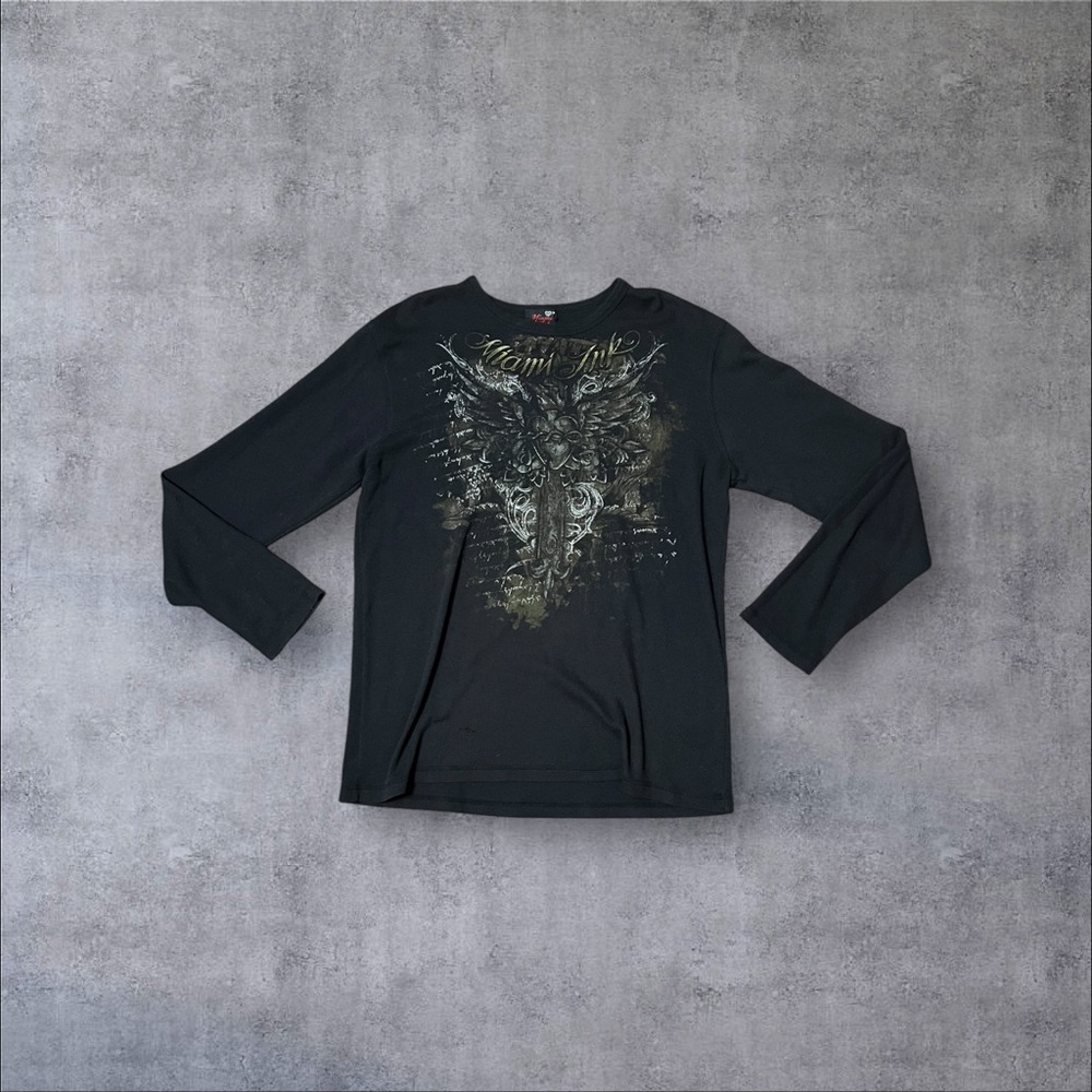 Black Miami Ink Thermal Shirt